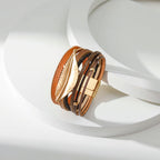 Leaf Leatherette Magnetic Bracelet B3549 - view 2