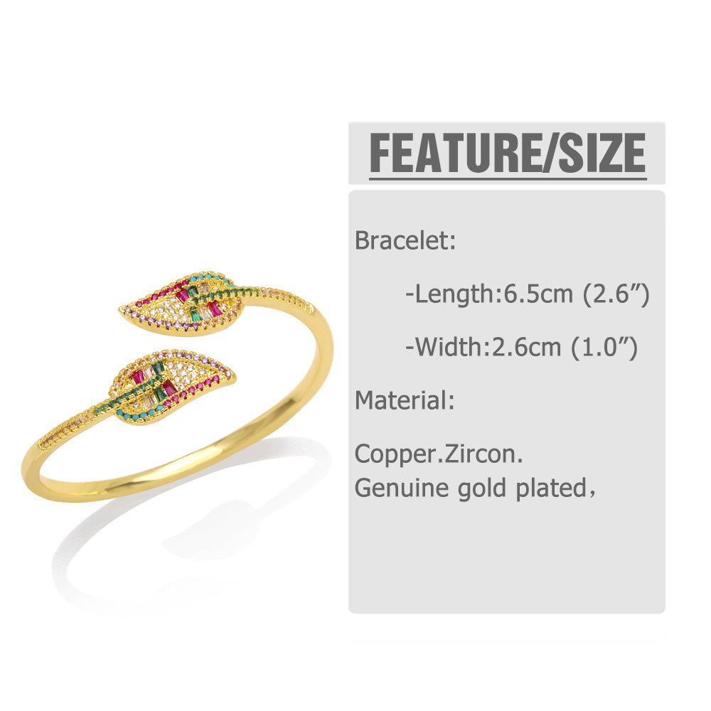 Leaf Copper Zircon Bracelet B3582