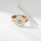 Disc Leather Magnetic Bracelet B3587