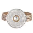 Disc Leather Magnetic Bracelet B3587