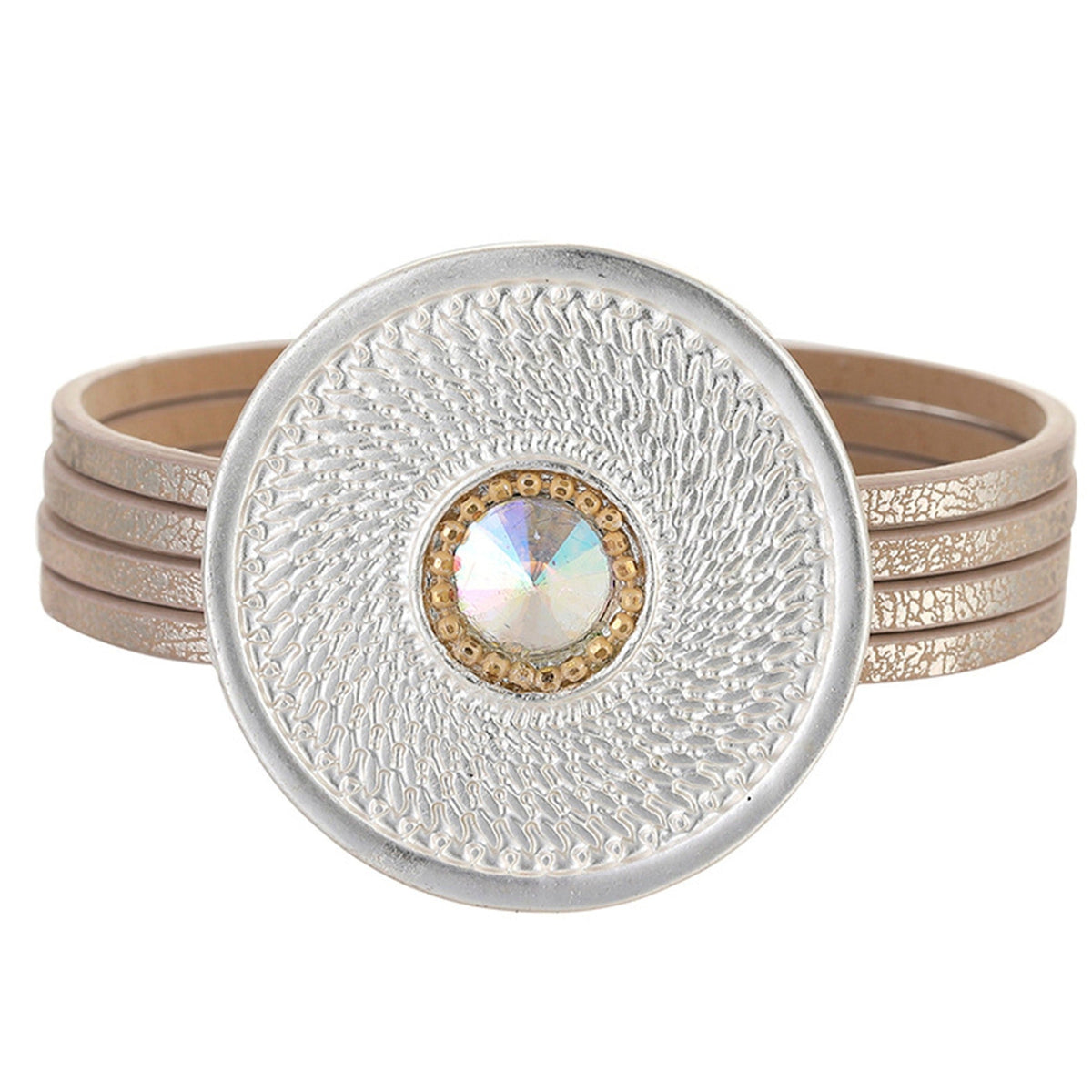 Disc Leather Magnetic Bracelet B3587