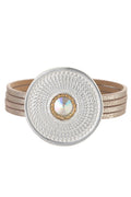 Disc Leather Magnetic Bracelet B3587