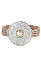 Disc Leather Magnetic Bracelet B3587