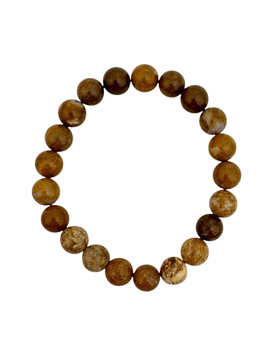 Yellow Agate Stone Stretch Bracelet B3592-Yellow Agate