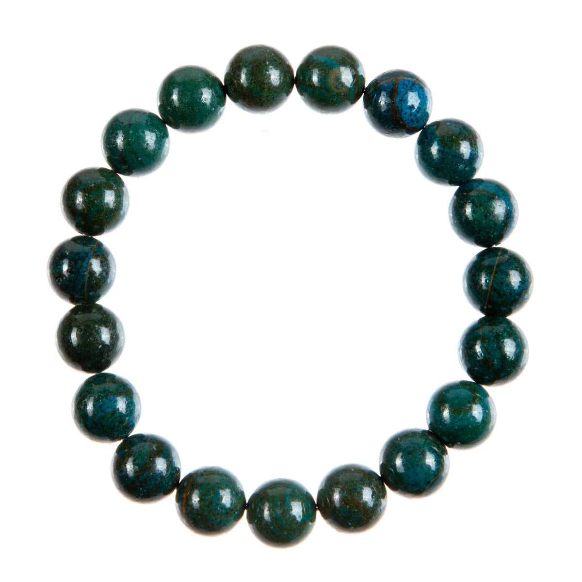 Blue Apatite Stone Stretch Bracelet B3594-Blue Apatite - 10MM