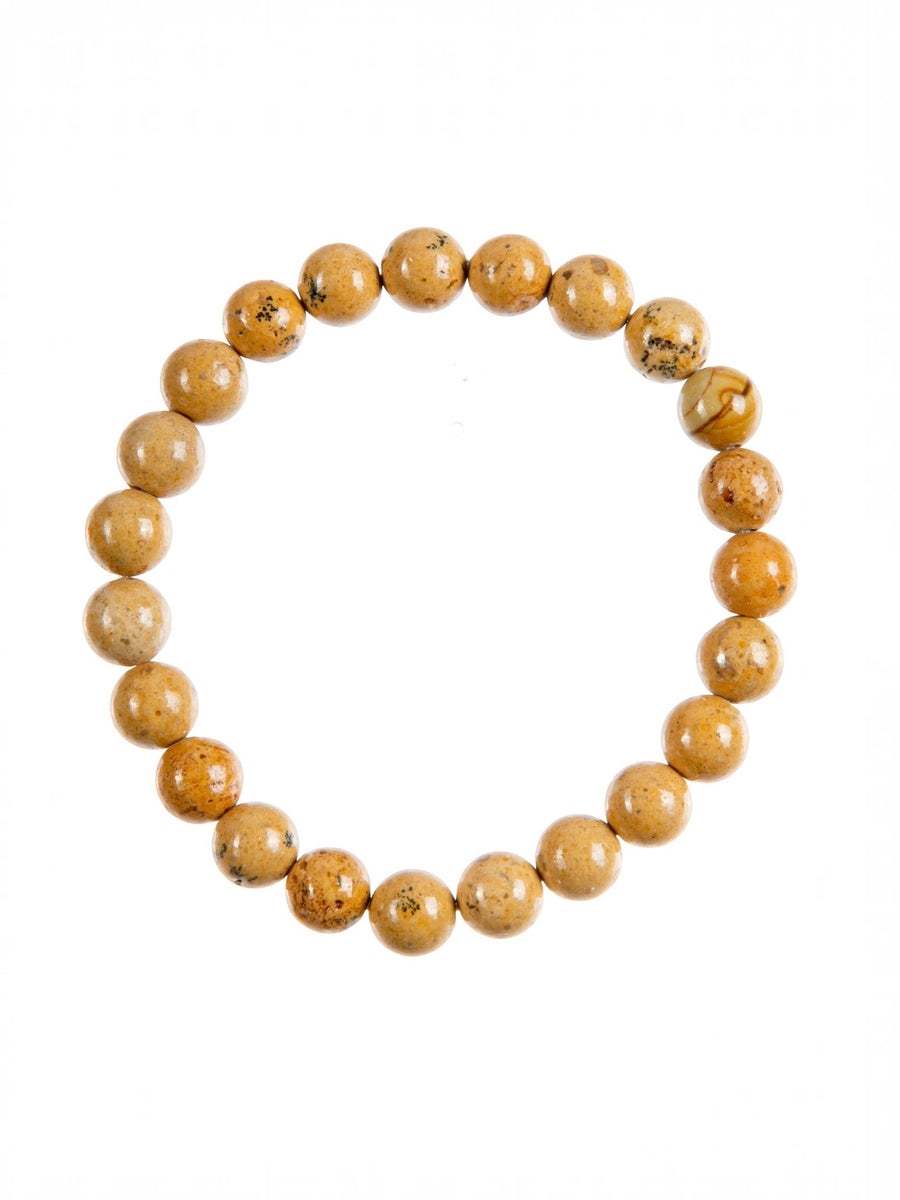 Yellow Medicinal Stone Stretch Bracelet B3597-Yellow Medicinal