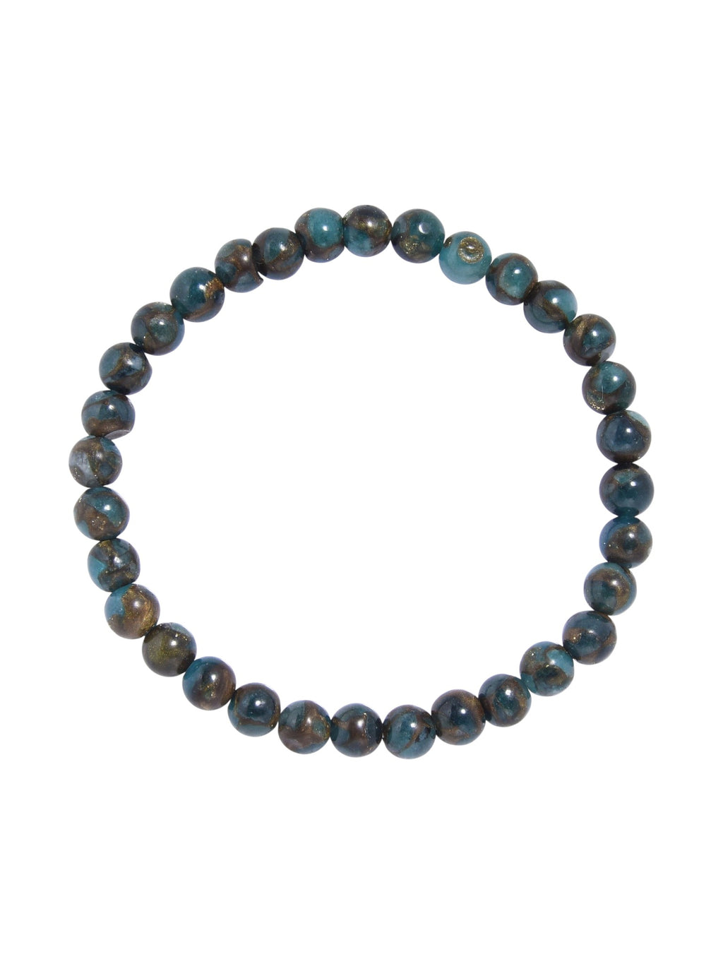 Blue Cloisonne Stone Stretch Bracelet B3599-Blue Cloisonne - 6MM