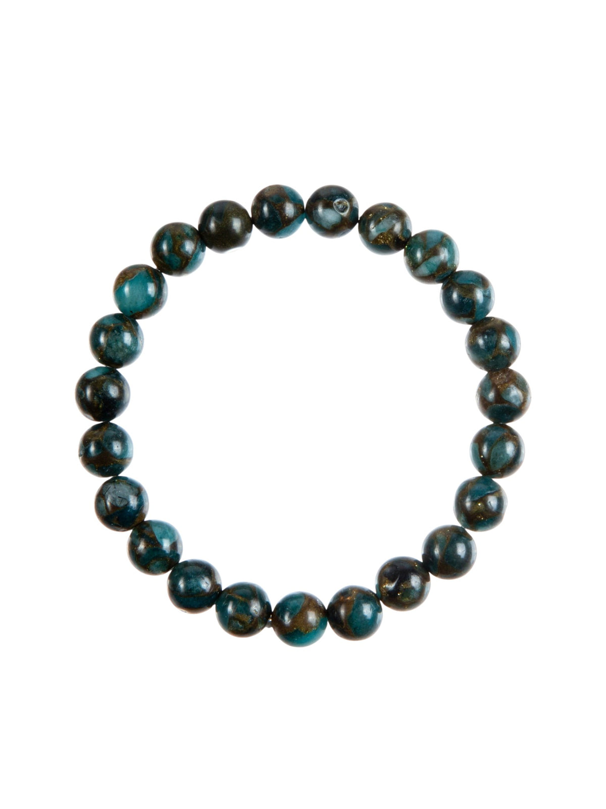Blue Cloisonne Stone Stretch Bracelet B3599-Blue Cloisonne - 8MM