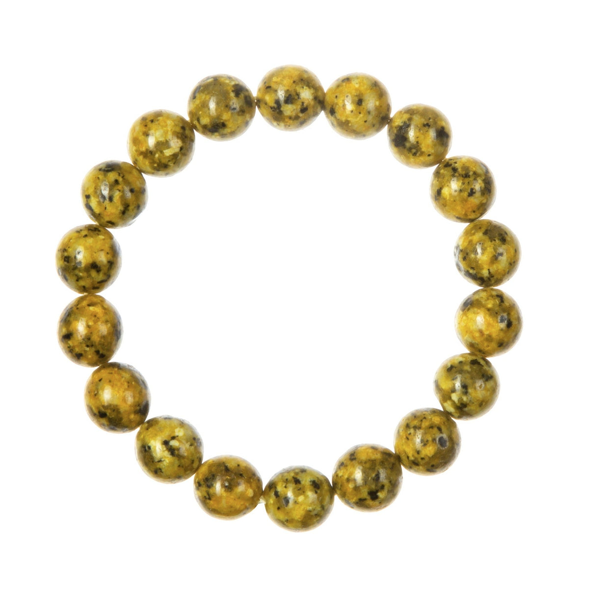 Yellow Black Granite Stone Stretch Bracelet B3601-Yellow Black Granite - 10MM