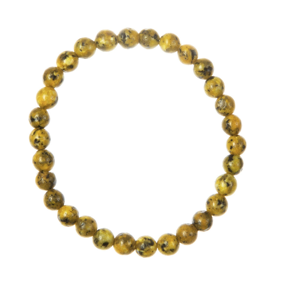 Yellow Black Granite Stone Stretch Bracelet B3601-Yellow Black Granite