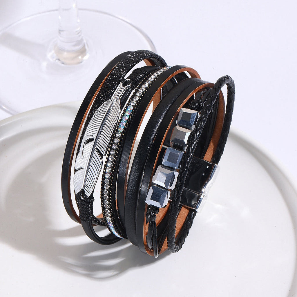 Leaf Leatherette Magnetic Bracelet B3608 - view 2