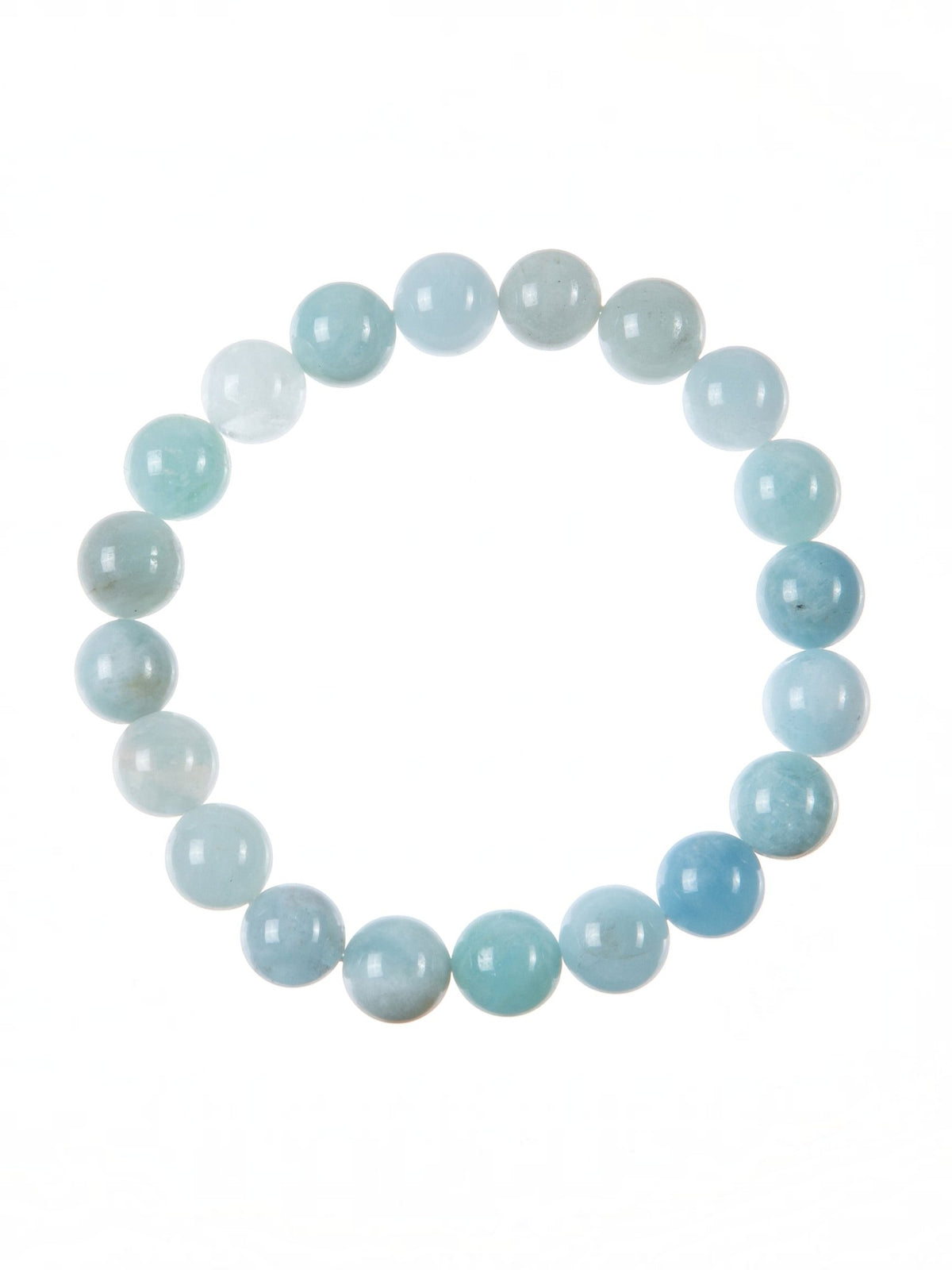 Aquamarine Stone Stretch Bracelet B3619-Aquamarine - 10MM