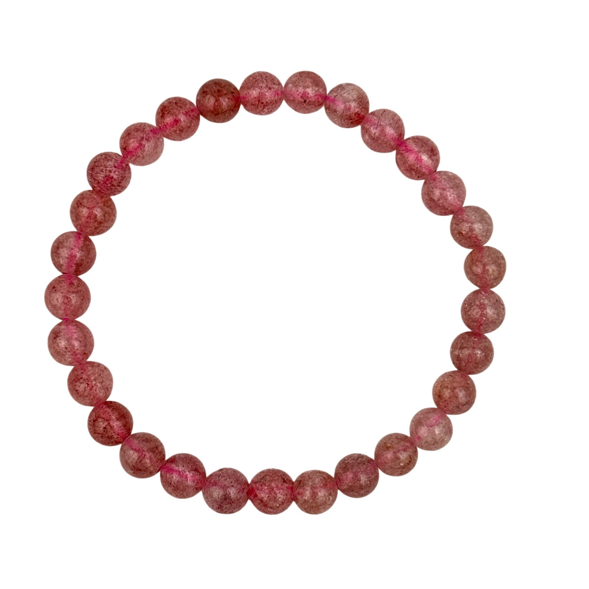 Strawberry Quartz Stone Stretch Bracelet B3621-Strawberry Quartz - 6MM