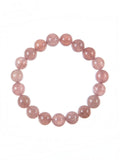 Strawberry Quartz Stone Stretch Bracelet B3621-Strawberry Quartz - 10MM