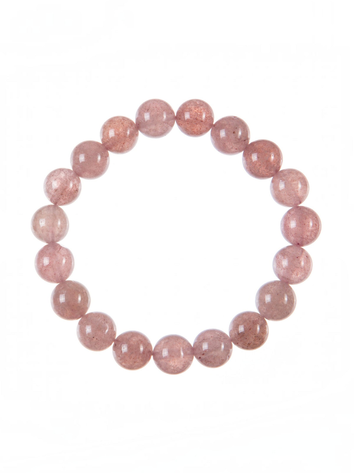 Strawberry Quartz Stone Stretch Bracelet B3621-Strawberry Quartz - 10MM