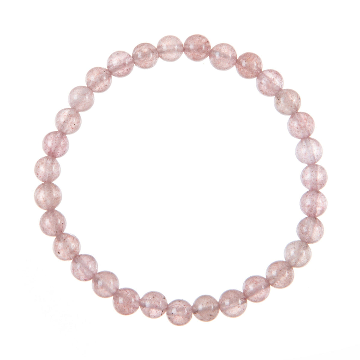 Strawberry Quartz Stone Stretch Bracelet B3621-6MM - view 2