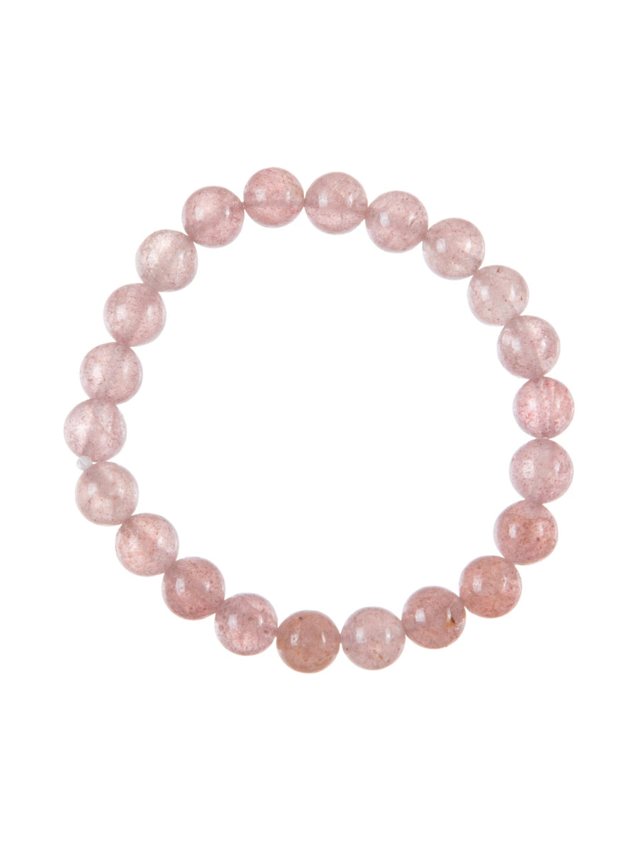 Strawberry Quartz Stone Stretch Bracelet B3621-Strawberry Quartz