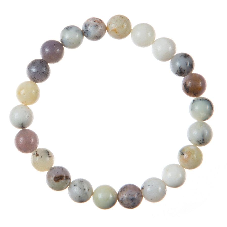 White Opal Stone Stretch Bracelet B3623-White Opal