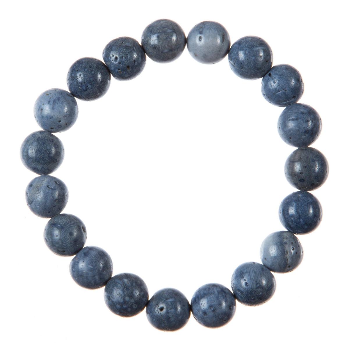 Blue Coral Stone Stretch Bracelet B3624-Blue Coral - 10MM