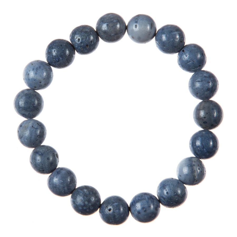 Blue Coral Stone Stretch Bracelet B3624-Blue Coral