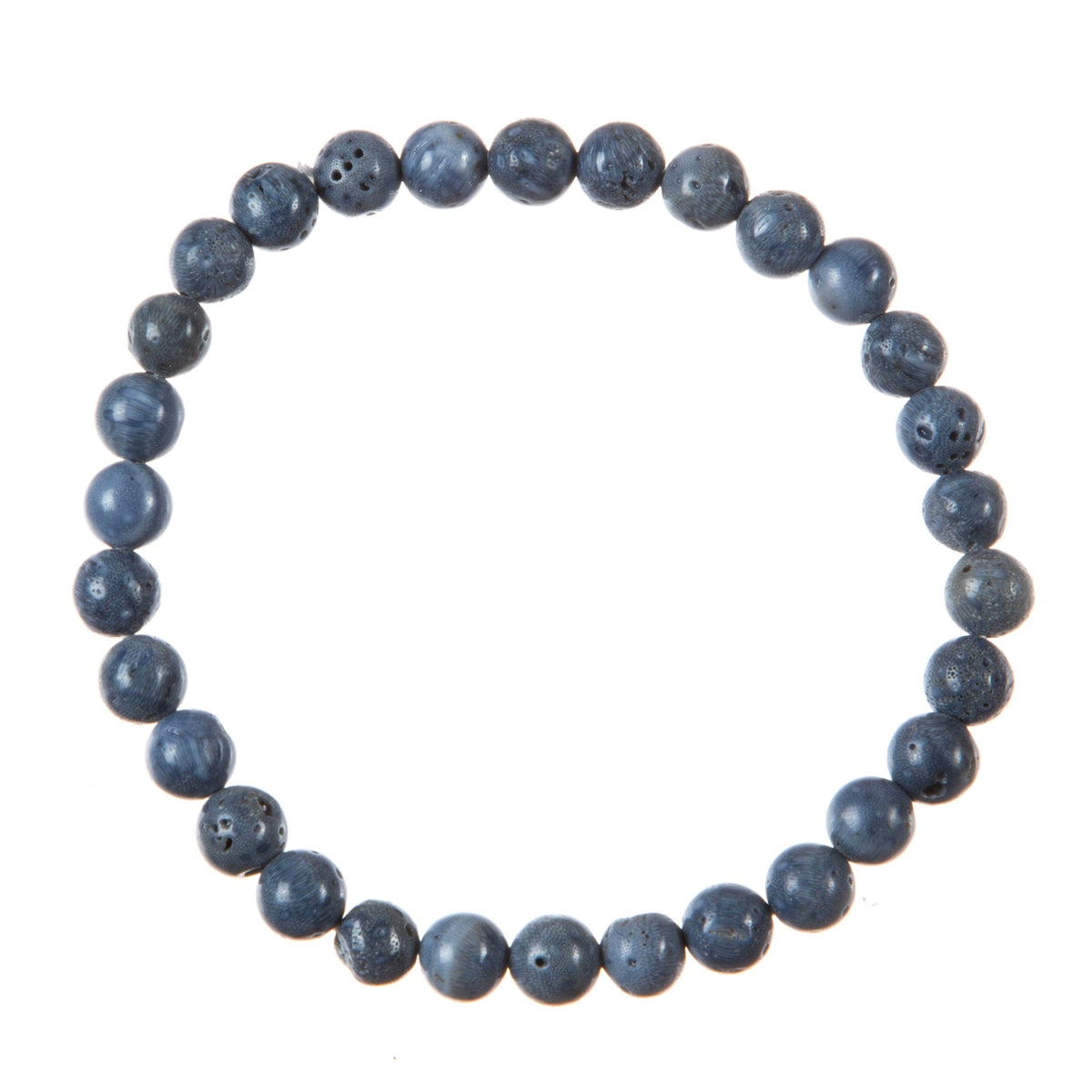 Blue Coral Stone Stretch Bracelet B3624-Blue Coral - 6MM