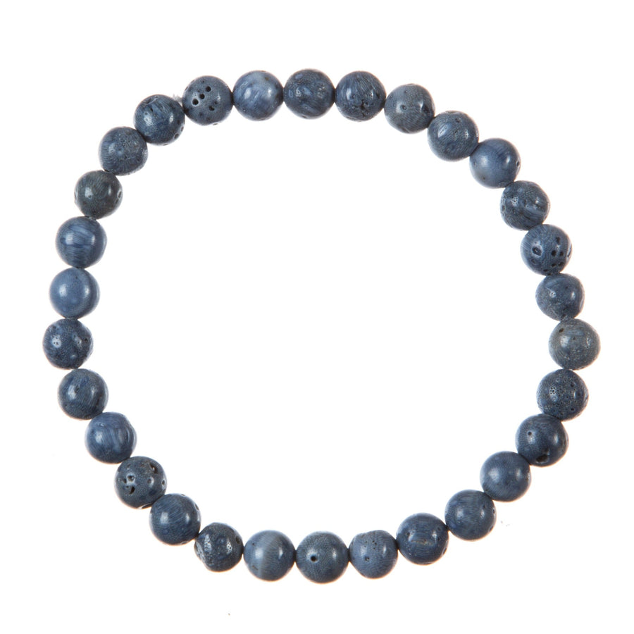 Blue Coral Stone Stretch Bracelet B3624-Blue Coral
