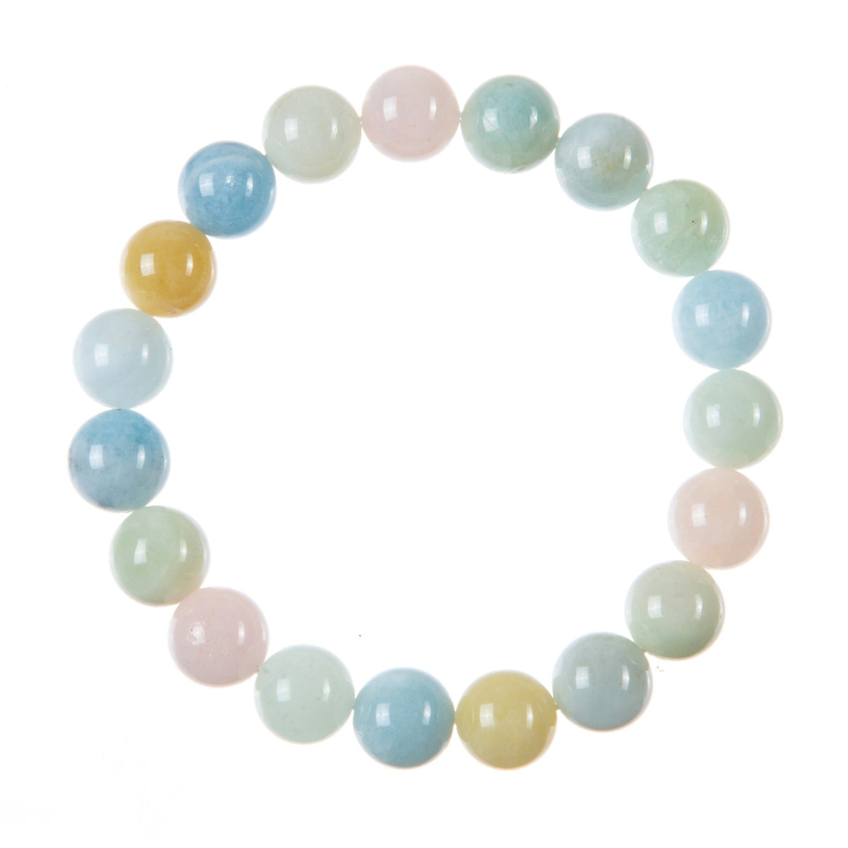 Morganite Stone Stretch Bracelet B3625-Morganite - 10MM