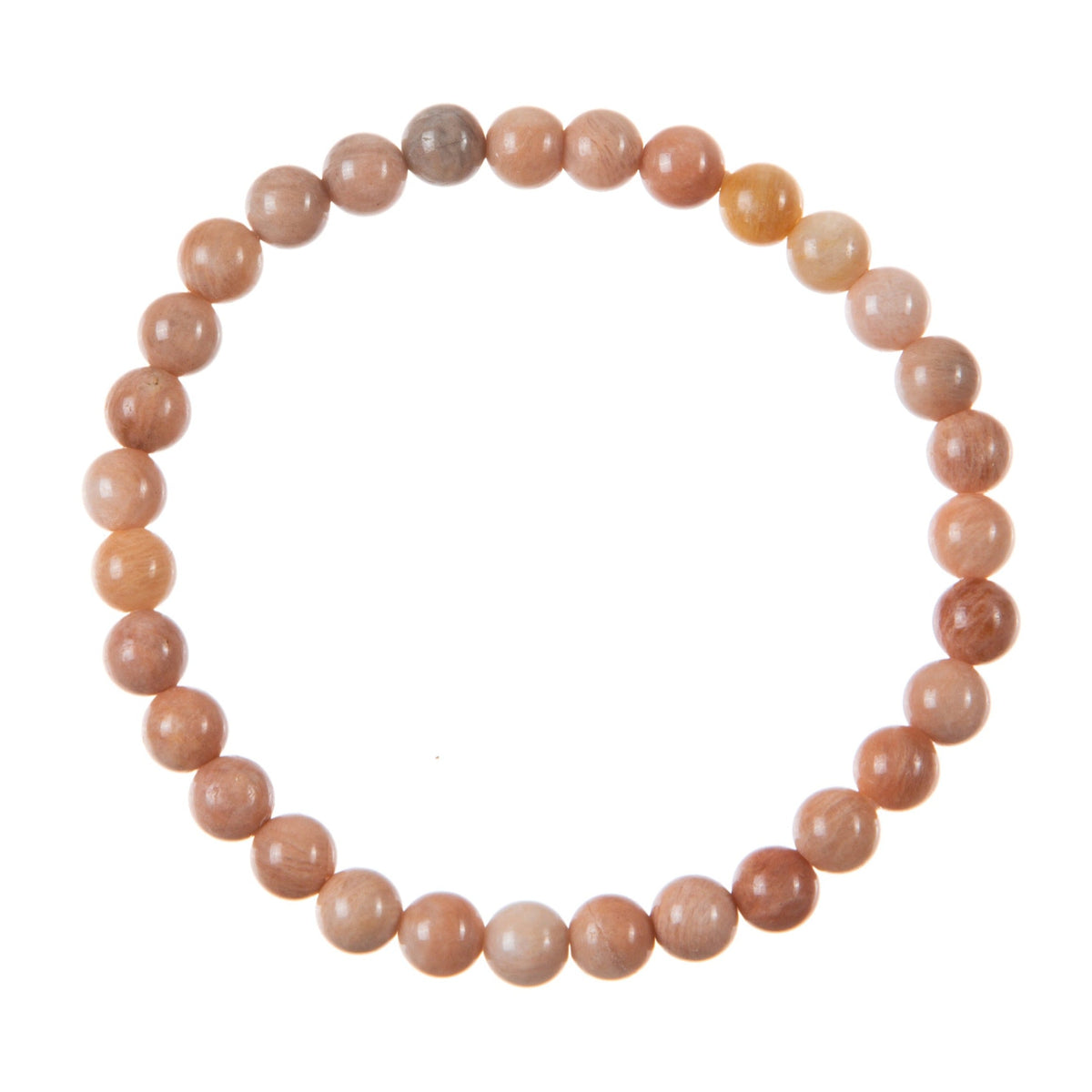 Orange Moonstone Bead Stretch Bracelet B3634-Orange Moonstone - 6MM