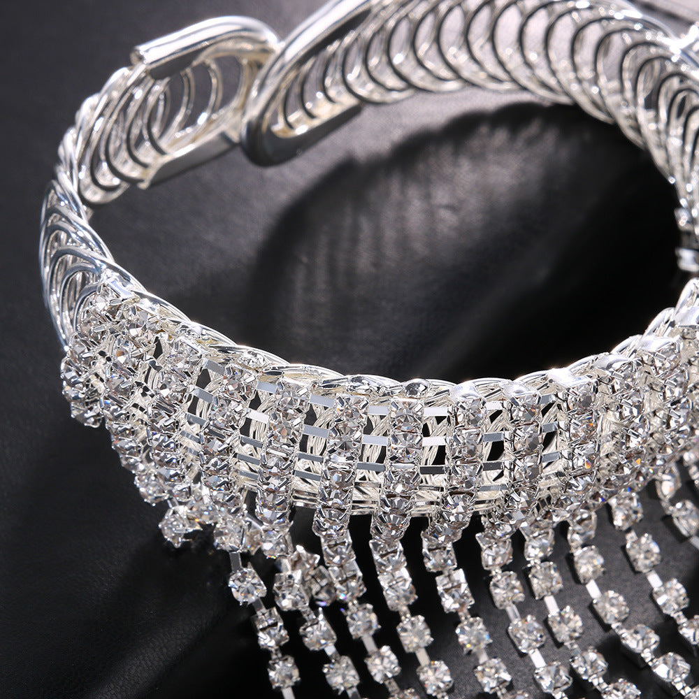 Rhinestone Tassel Armband Bracelet B3639