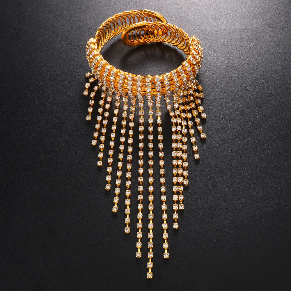 Rhinestone Tassel Armband Bracelet B3639