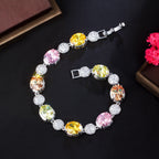 Cubic Zirconia Chain Bracelet B3642