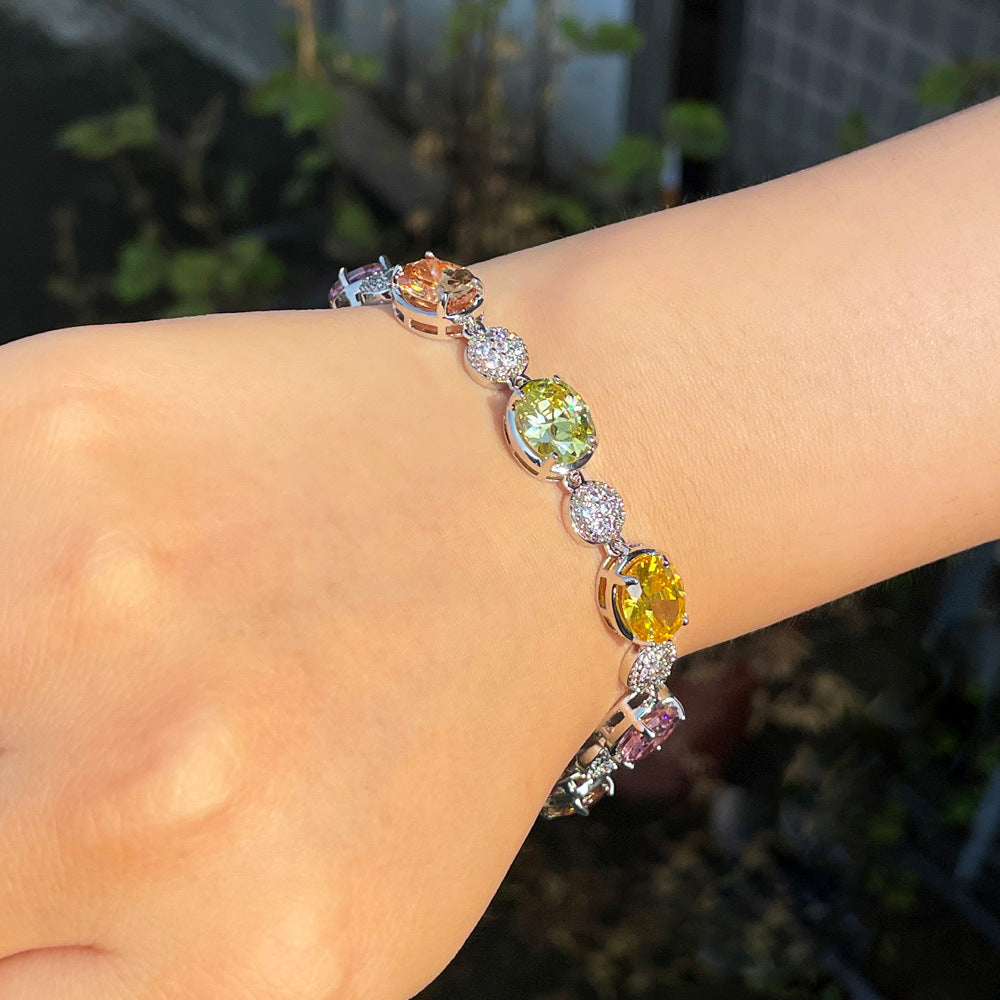 Cubic Zirconia Chain Bracelet B3642