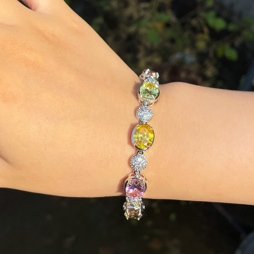 Cubic Zirconia Chain Bracelet B3642