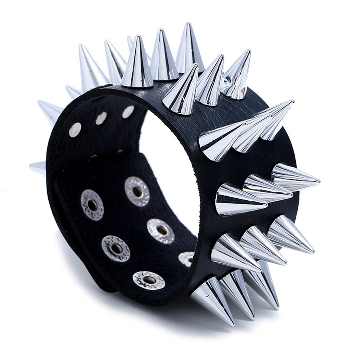 3 Row Rivet Leather Bracelet B3654