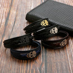 Skull Braided Vegan Leather Magnetic Bracelet B3663 - view 4