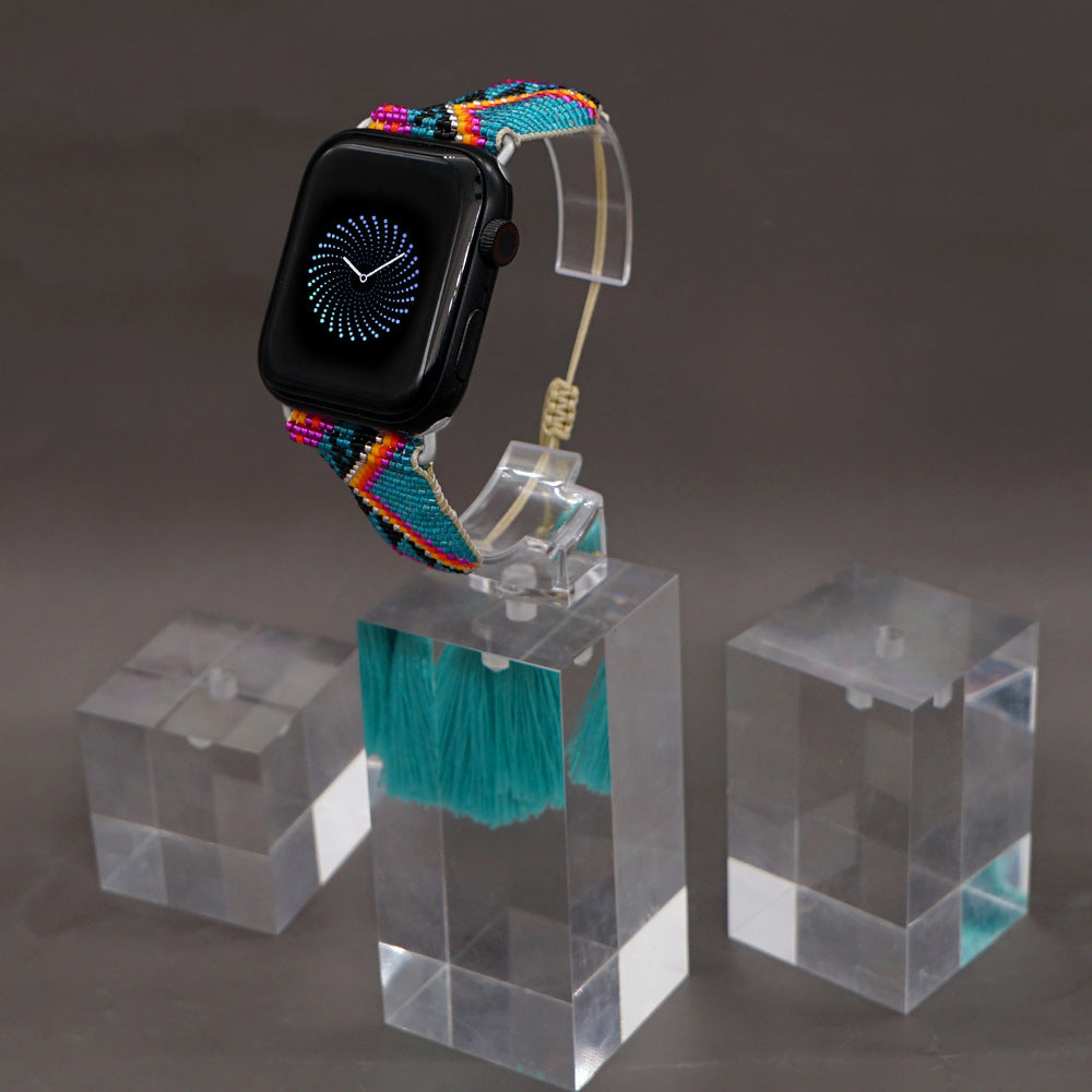 Seed Bead Tassel Braided Watchband B3707