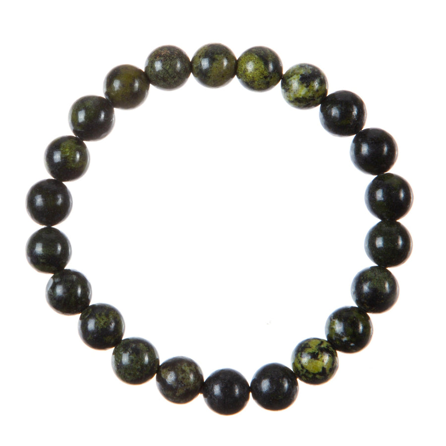 Nanyang Black-Green Jade Stone Stretch Bracelet B3709-Nanyang Black-Green Jade