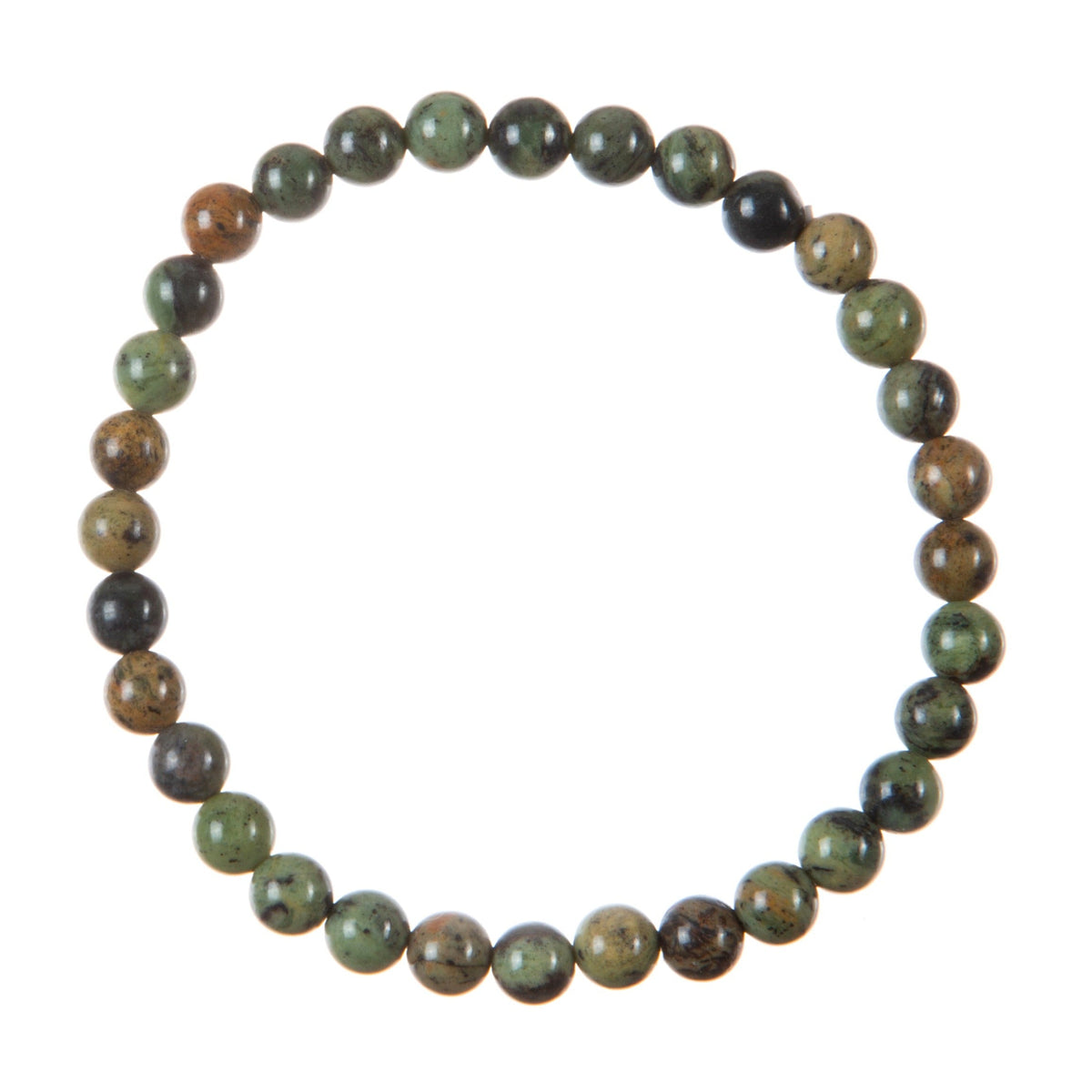 Green Dendrite Bead Stretch Bracelet B3712 6MM