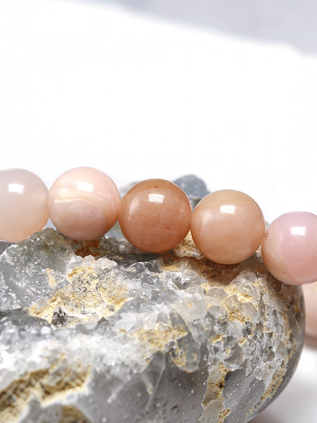 Pink Opal Stone Stretch Bracelet B3713-8MM - view 5