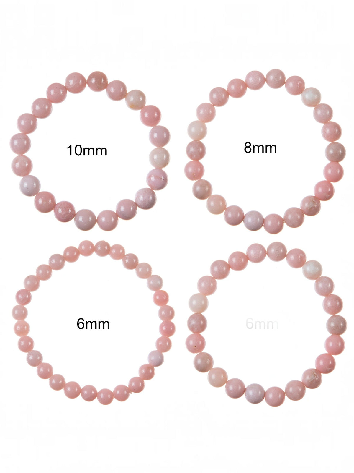 Pink Opal Stone Stretch Bracelet B3713-8MM - view 3