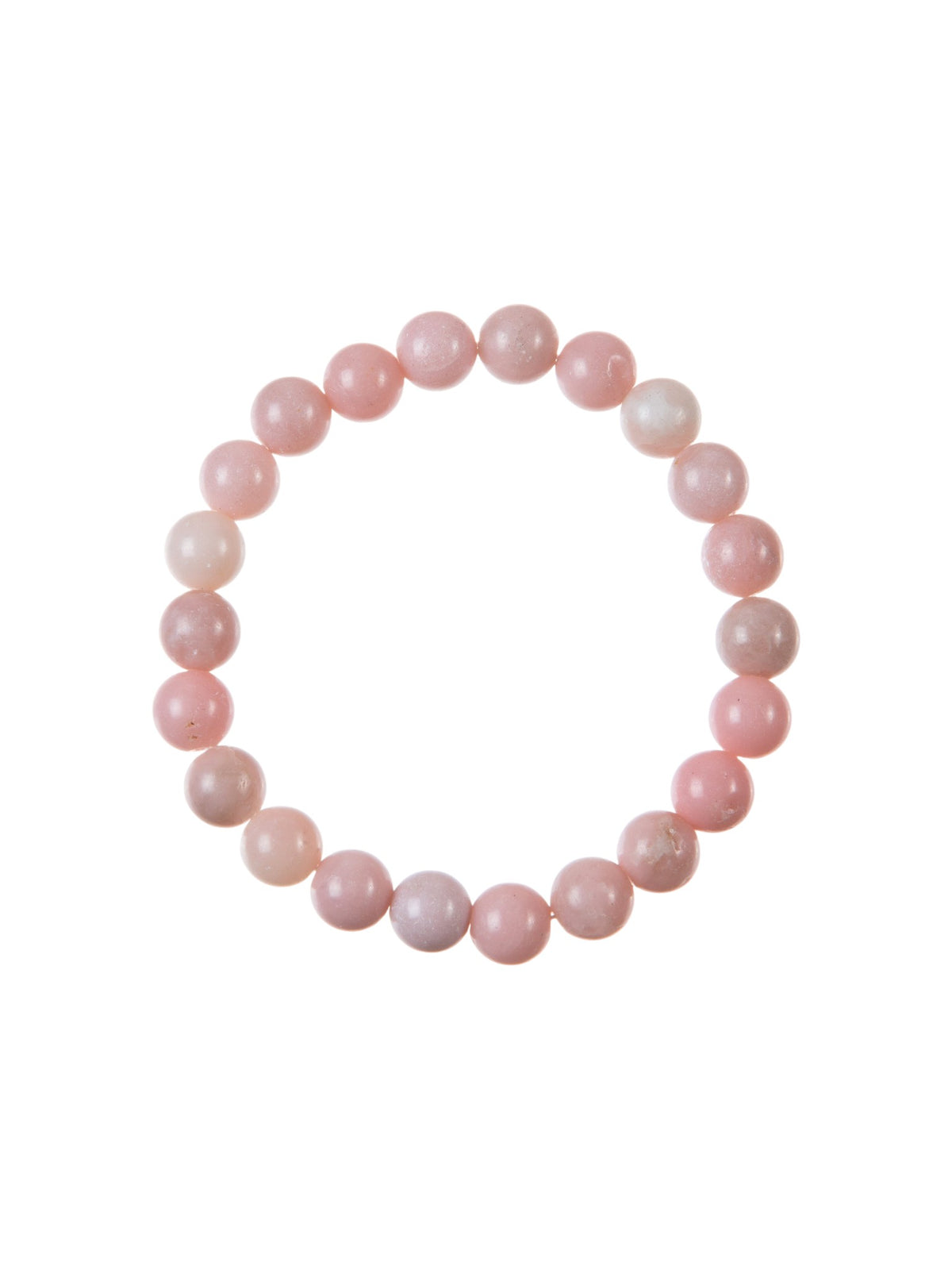 Pink Opal Stone Stretch Bracelet B3713-Pink Opal - 8MM