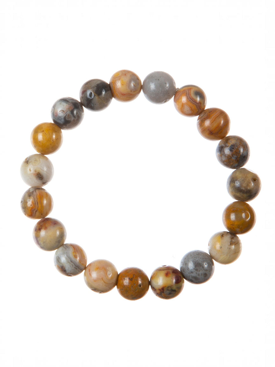 Crazy Agate Stone Stretch Bracelet B3714-Crazy Agate
