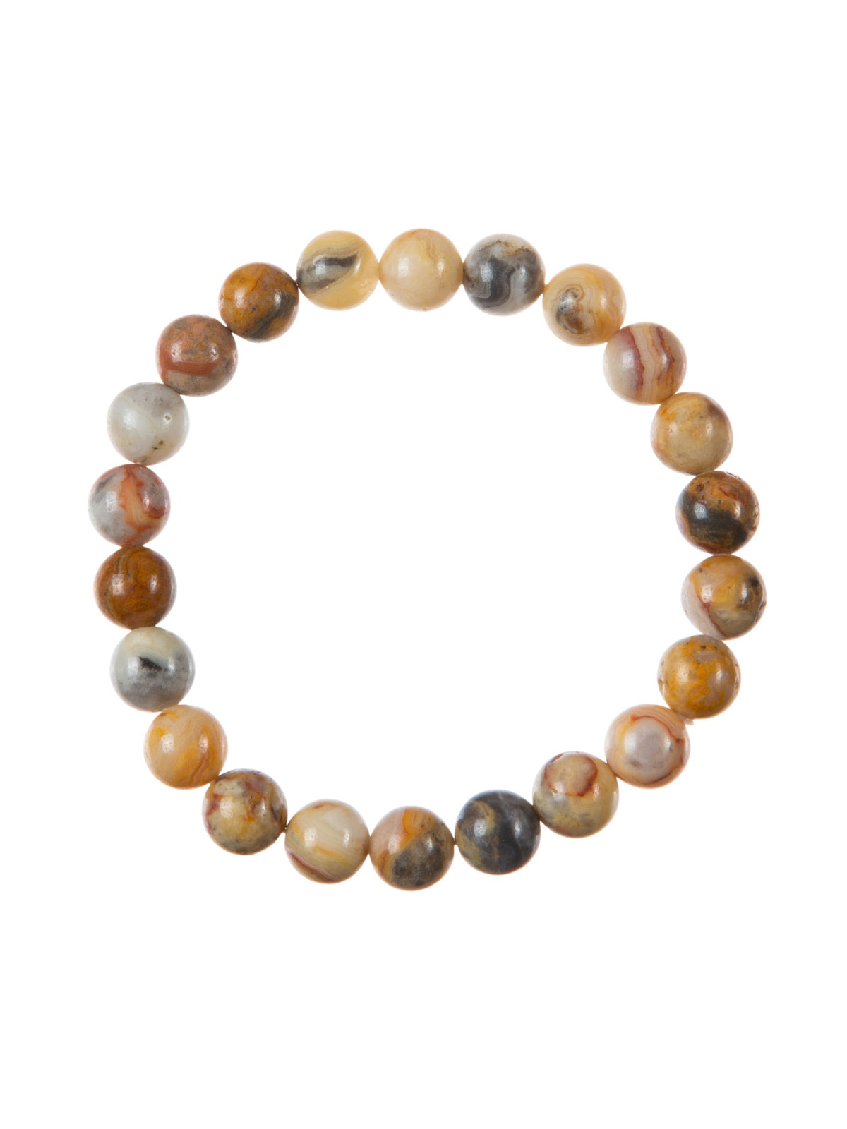 Crazy Agate Stone Stretch Bracelet B3714-Crazy Agate - 8MM