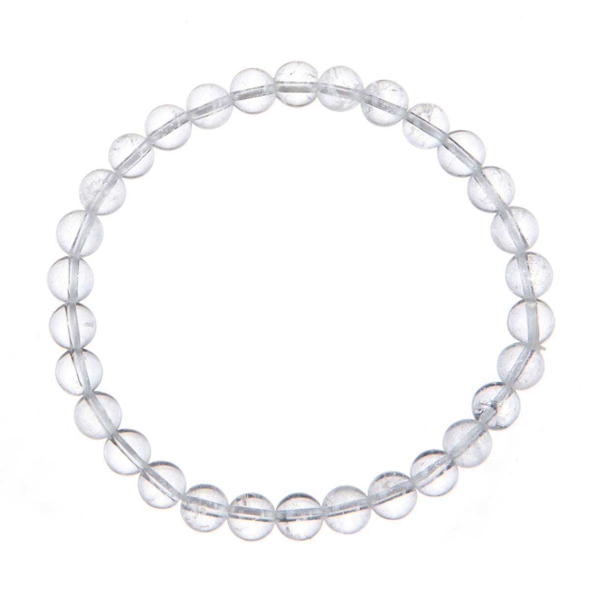 Clear Quartz Stone Stretch Bracelet B3715-Clear Quartz - 6MM