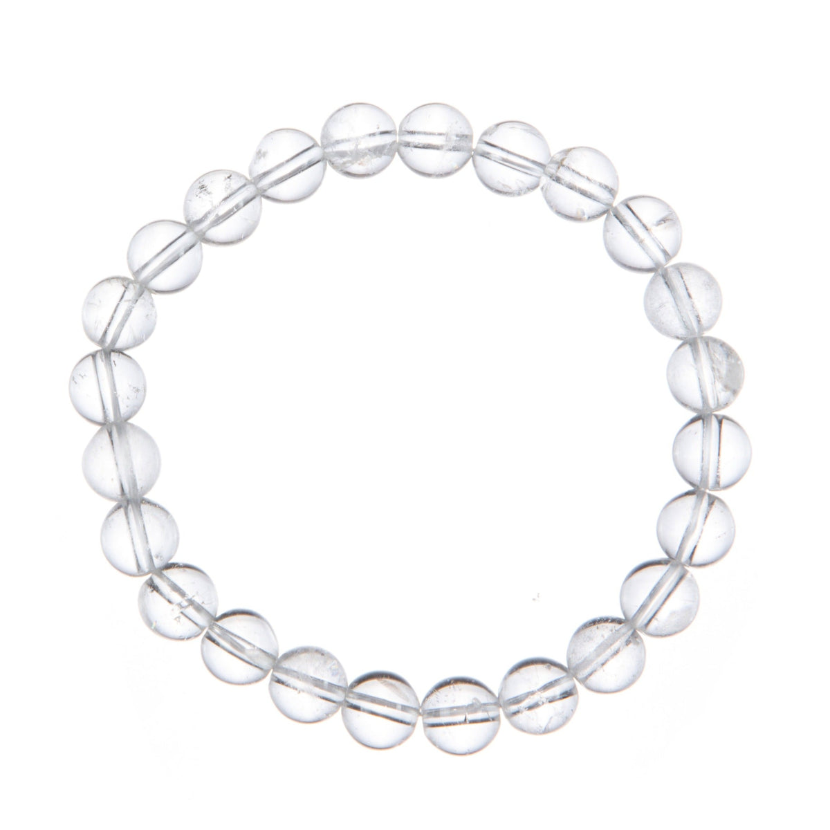 Clear Quartz Stone Stretch Bracelet B3715-Clear Quartz - 8MM