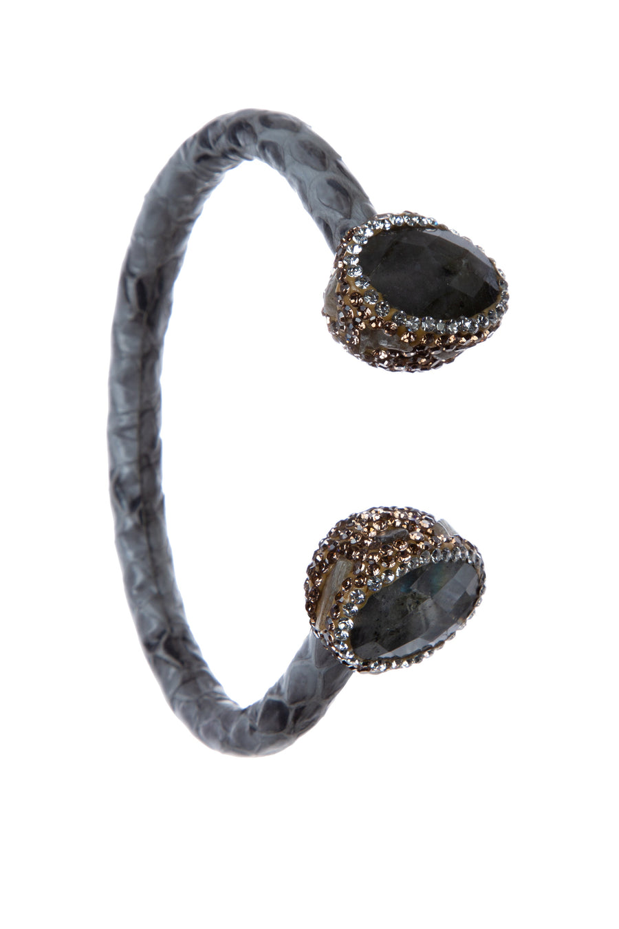 Stone Rhinestone Leather Cuff Bracelet B3723