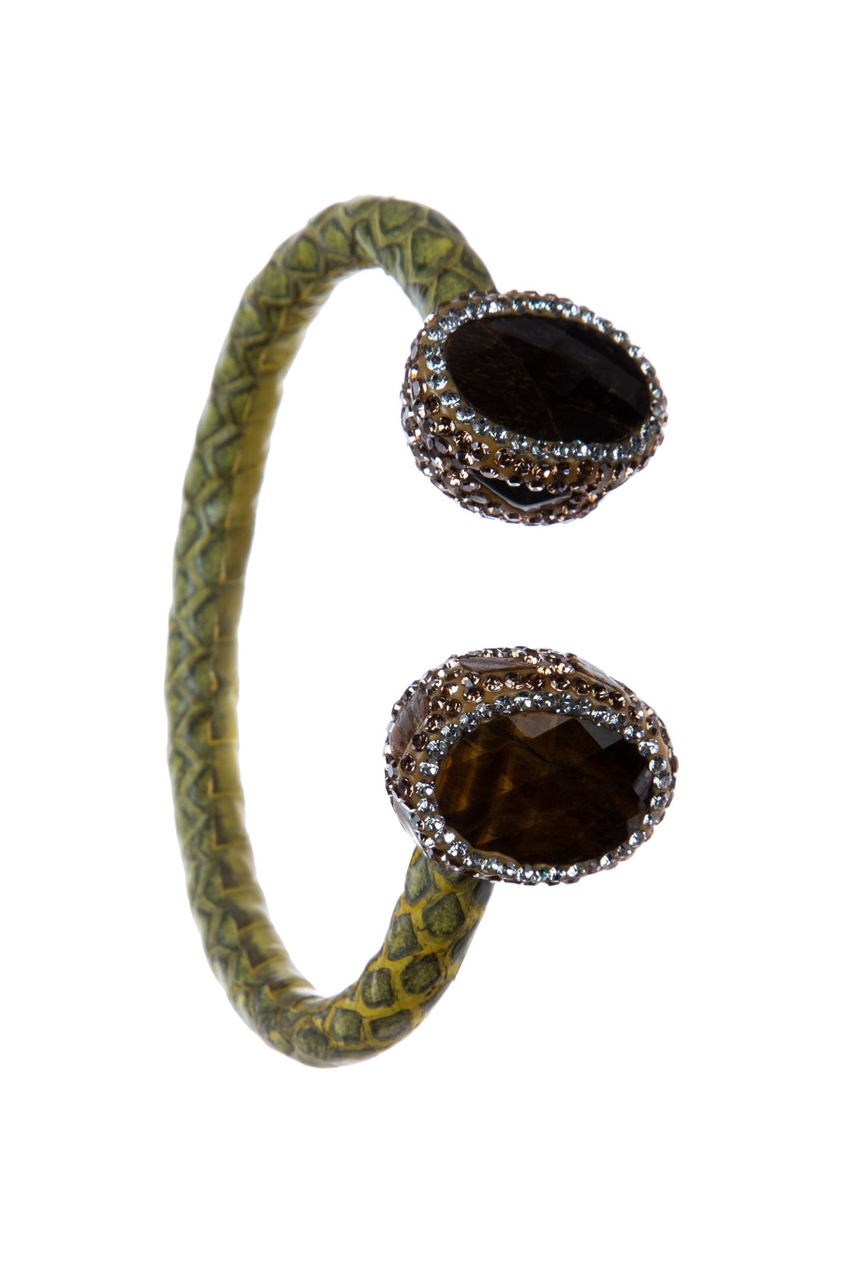 Stone Rhinestone Leather Cuff Bracelet B3723 – view 6