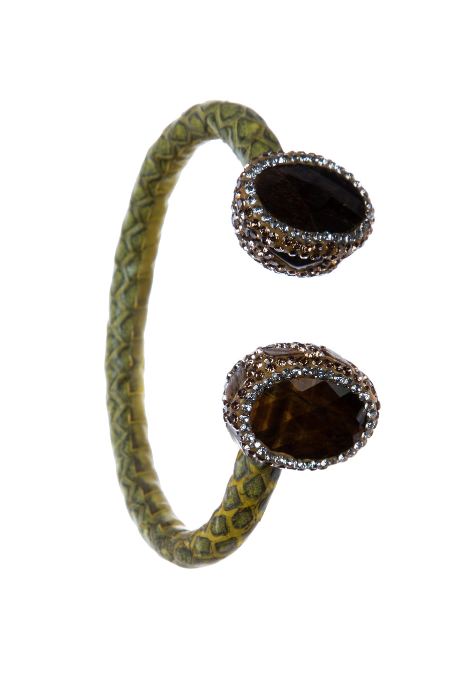 Stone Rhinestone Leather Cuff Bracelet B3723