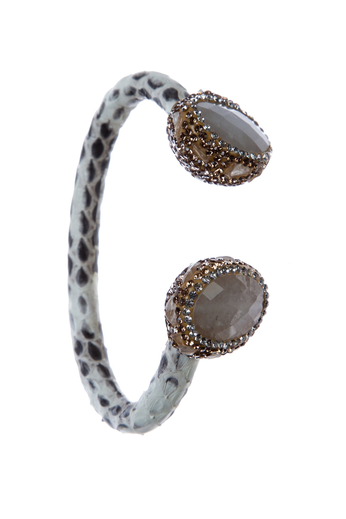 Stone Rhinestone Leather Cuff Bracelet B3723 – view 7