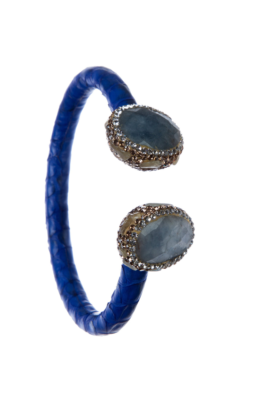 Stone Rhinestone Leather Cuff Bracelet B3723